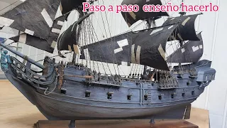 paso a paso construcion barco  perla negra , black pearl