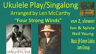 Ian & Sylvia,Neil Young-Four Strong Winds,vsn2-slower(cover)Ukulele Play Along-Music At Green Gables