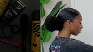 the only slick back ponytail tutorial you'll ever need for thick natural hair  🤎