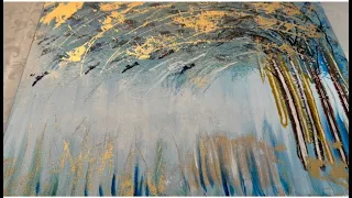 Abstract Tree Painting with Splash of Gold. #abstractpainting #abstraction #abstract #abstractart