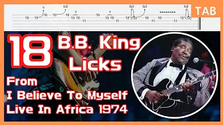 18 B.B. King Licks From I Believe To Myself Live In Africa 1974 / Blues Guitar Lessons