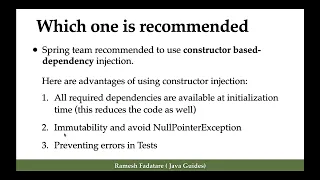 Spring Core: Why Constructor Based Dependency Injection is Recommended?