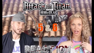 Attack on Titan 1X 5 & 6 REACTION! This S&*T is CRAAAAAZY!