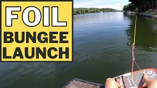 Hydrofoil Dock Start | Lake Foil Surfing with a Bungee to Launch off the Dock