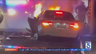 South L.A. police pursuit ends in fiery crash