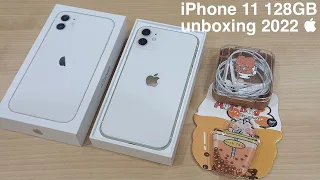 iPhone 11  white 128GB aesthetic asmr unboxing in 2022 📱📦