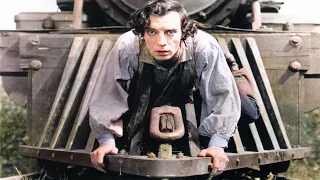 Buster Keaton, ou porque o cinema de ação deve muito a ele. Colorização por IA