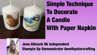 DIY Decorate Candles With Paper Napkins - simple & easy technique