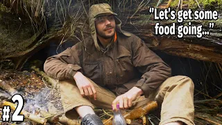 6 day SURVIVAL REALITY (knife & cord Only) - The Hunt for Food (Ep.2)