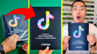 Unboxing my 100K FOLLOWERS Tiktok plaque! #asmr