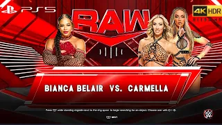 WWE 2K23 (PS5) - BIANCA BELAIR vs CARMELLA | RAW, MARCH 6, 2023 [4K 60FPS HDR]