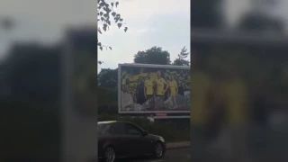 Vandals trash Norwich City billboard put up near Ipswich Town's Portman Road