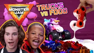 Trucks VS Food 🍪🍳 MONSTER JAM Revved Up Recaps - Episode 7