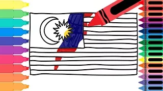 How to Draw Malaysia Flag - Drawing the Malaysian Flag - Art Colors for Kids | Tanimated Toys