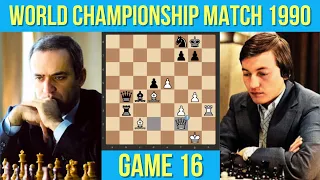 Kasparov and Karpov's 1990 World Chess Championship Duel | GAME 16