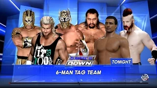 WWE Smackdown 2/18/16 The League of Nations vs Ziggler & The Lucha Dragons 2K16 Gameplay Results