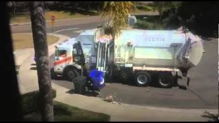 Garbage truck epic fail