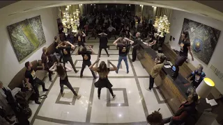 Flash Mob - Sing and dance "We will rock you" at Hotel Budapest (HD) 🎵💃🏽