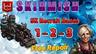 War Commander Skirmish Event SK Recruit Bases 1-2-3 Free Repair