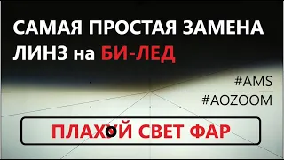 Как легко заменить галогеновые и ксеноновые линзы на би лед AMS U7 Aozoom на примере Renault Laguna