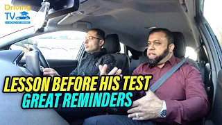 LESSON BEFORE HIS DRIVING TEST: Great Reminders, A MUST Watch For Learners!