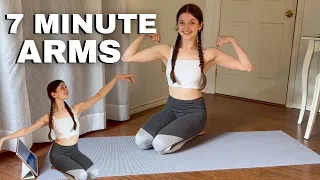 7 minute ARM WORKOUT | tabatas, no equipment, beginner friendly workout, ballerina arms