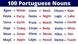 The 100 Most Common Portuguese Nouns | BR Portuguese