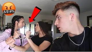 I HANDCUFFED MY GIRLFRIEND TO MY SISTER FOR 24 HOURS!! *BAD IDEA*