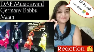 DAF BAMA MUSIC AWARD GERMANY BABBU MAAN ❤️😱 | 2017 LIVE PERFORMANCE | BEAUTYANDREACTION