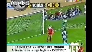 Liga Inglesa vs Resto Del Mundo 1987 Maradona, Platini, Lineker FUTBOL RETRO TV