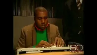 Footage of Kenye West Making Beat but sound selection is trash