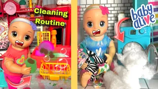 Baby Alive dolls help mom clean up the house/chores/laundry 🧹
