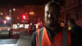 Ночной ремонт дорог: как кладут асфальт на Ядринцевской