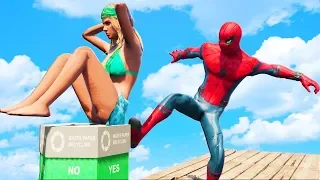 SPIDERMAN Water Ragdolls | GTA 5 Jumps/Fails #20 (Euphoria Physics | Funny Moments | Ragdoll)