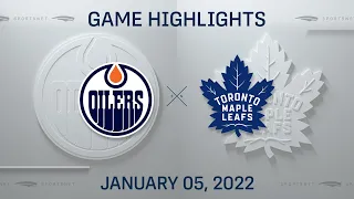 NHL Highlights | Oilers vs. Maple Leafs - Jan 5, 2022