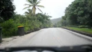 Driving into the settlement on Christmas island