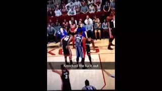 LeBron James  knock Dwight Howard out in game