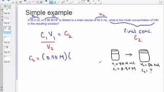 Chem 11 Unit 5: Dilution Calculations: Solving for Final Concentration