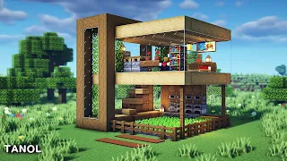 ⚒️ 마인크래프트 건축강좌 : 쉬운 야생 나무 모던하우스 만들기