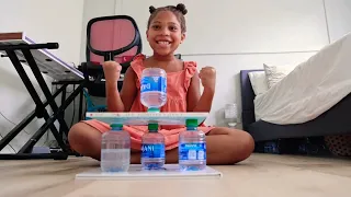 Cloë’s water bottle flip trick shots (level 1 to 100)