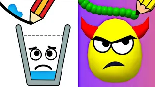 Draw To Smash VS Happy Glass Logic Puzzle Game Mix