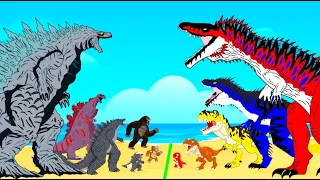 EVOLUTION of GODZILLA Vs DINOSAUR JURASSIC WORLD T-REX: Monsters Ranked From Weakest To Strongest