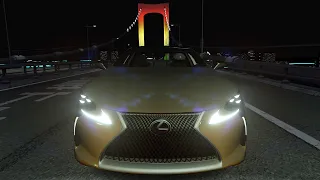 Onboard Lexus LC500 Wangan Shuto Expressway Night Drive Bonnet Camera Assetto Corsa GamePlay