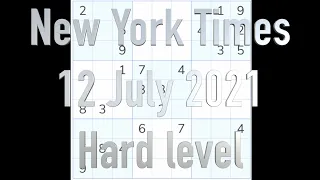 Sudoku solution – New York Times 12 July 2021 Hard level