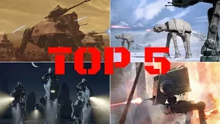 TOP 5 WALKERS FROM EVERY STAR WARS ERA! (Canon)