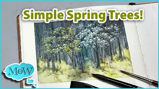 A Simple Approach to Painting Blooming & Budding Trees in Watercolor