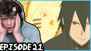 SASUKE AND NARUTO VS SHIN! || SAKURA KIDNAPPED! || Boruto REACTION: Episode 21