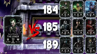 Match 184, 185 & 189 Dark Queen's Fatal Tower Using F2 The Joker | MK Mobile