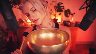 Comforting ASMR affirmations for self love & attracting love with singing bowl