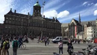 Dam Square and Royal Palace Amsterdam timelapse